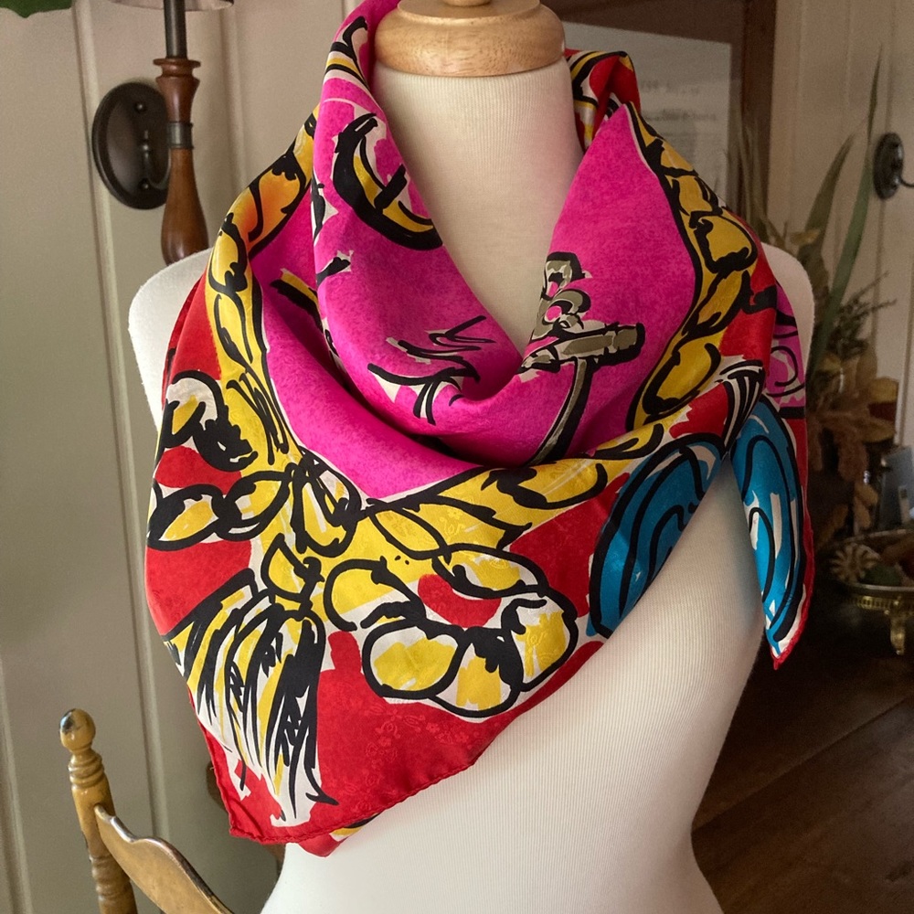 ESCADA VTG “News from the Tiger” Silk Scarf
